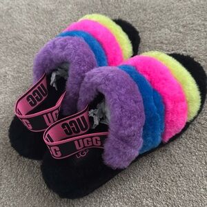 NEW UGG Rainbow fluffy Yeah Slides
